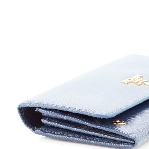 Prada Continental Wallet Saffiano Leather Long Blue - Picture 7 of 8